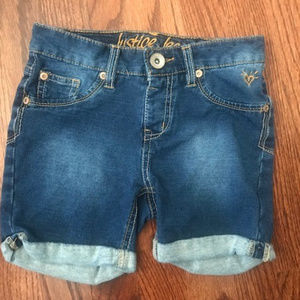 GIRLS JUSTICE JEANS CAPRI CROP SHORTS Sz 12 S